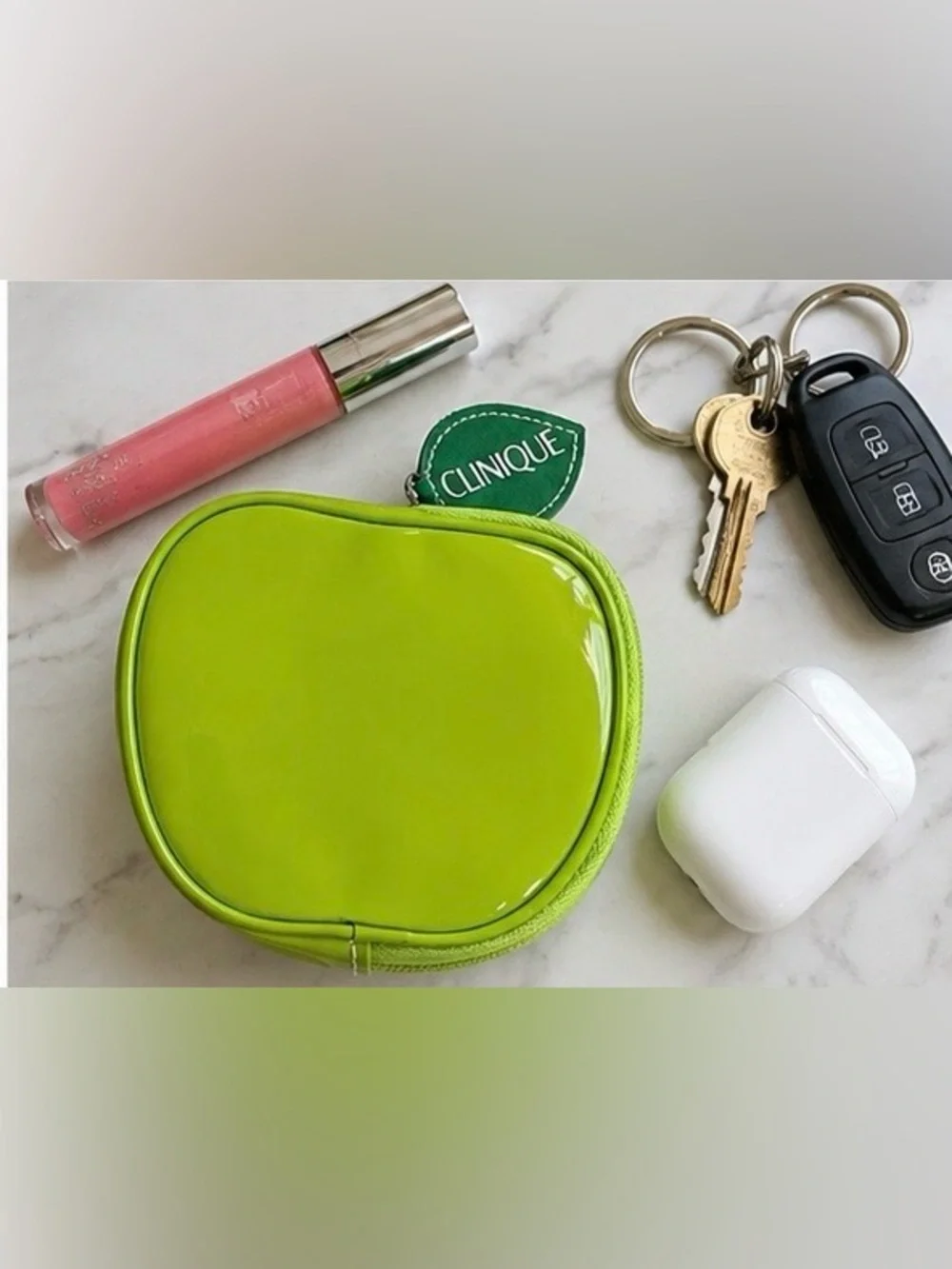 Clinique Apple Mini Cosmetic Bag Cute Travel Makeup Pouch